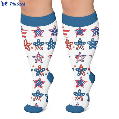 Plusock Plus Size Retro Patriotic Compression Socks - image 7