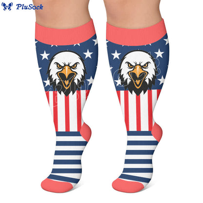 Plusock Plus Size Retro Patriotic Compression Socks - image 5
