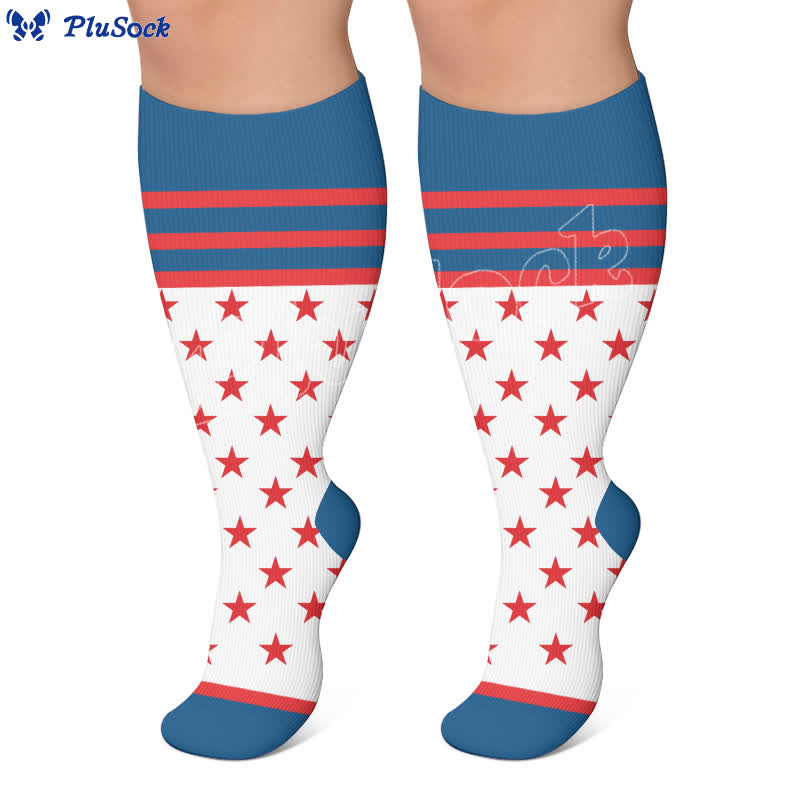 Plusock Plus Size Retro Patriotic Compression Socks - image 6
