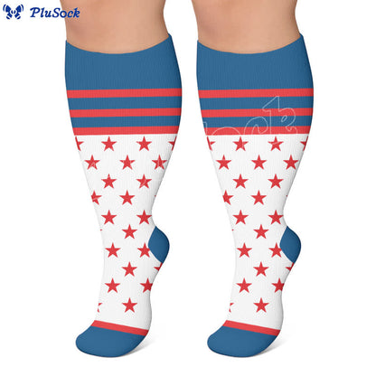 Plusock Plus Size Retro Patriotic Compression Socks - image 6
