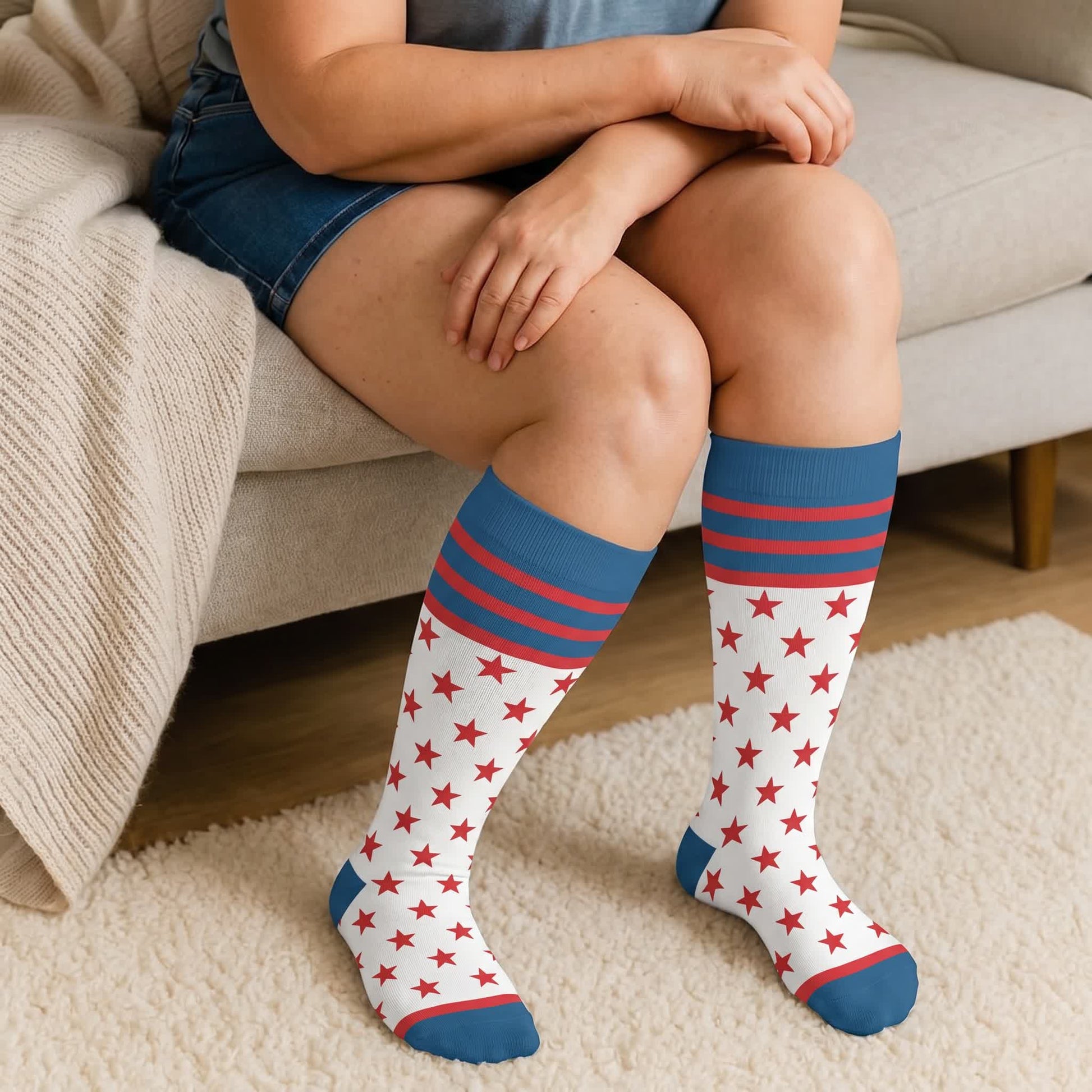 Plusock Plus Size Retro Patriotic Compression Socks - image 2