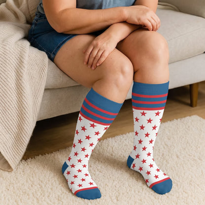 Plusock Plus Size Retro Patriotic Compression Socks - image 2
