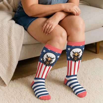 Plusock Plus Size Retro Patriotic Compression Socks - image 1