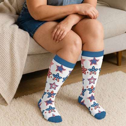 Plusock Plus Size Retro Patriotic Compression Socks - image 3