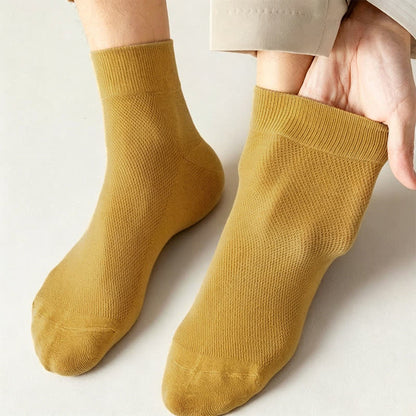 Plusock Cotton Breathable Quarter Socks(6 Pairs) - Yellow - EU45-50(US11-15) - image 6