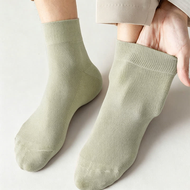 Plusock Cotton Breathable Quarter Socks(6 Pairs) - Light Green - EU45-50(US11-15) - image 5
