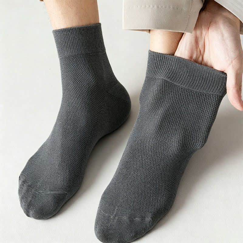 Plusock Cotton Breathable Quarter Socks(6 Pairs) - Dark Grey - EU45-50(US11-15) - image 8