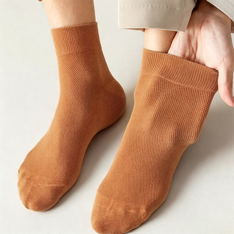 Plusock Cotton Breathable Quarter Socks(6 Pairs) - Orange - EU45-50(US11-15) - image 10