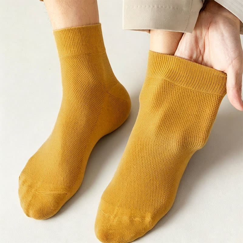 Plusock Cotton Breathable Quarter Socks(6 Pairs) - Caramel - EU45-50(US11-15) - image 7