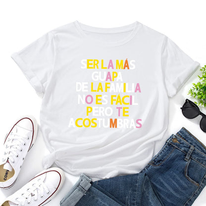 Plusock Plus Size Creative Letter Print T-shirt - White - 5XL - image 3