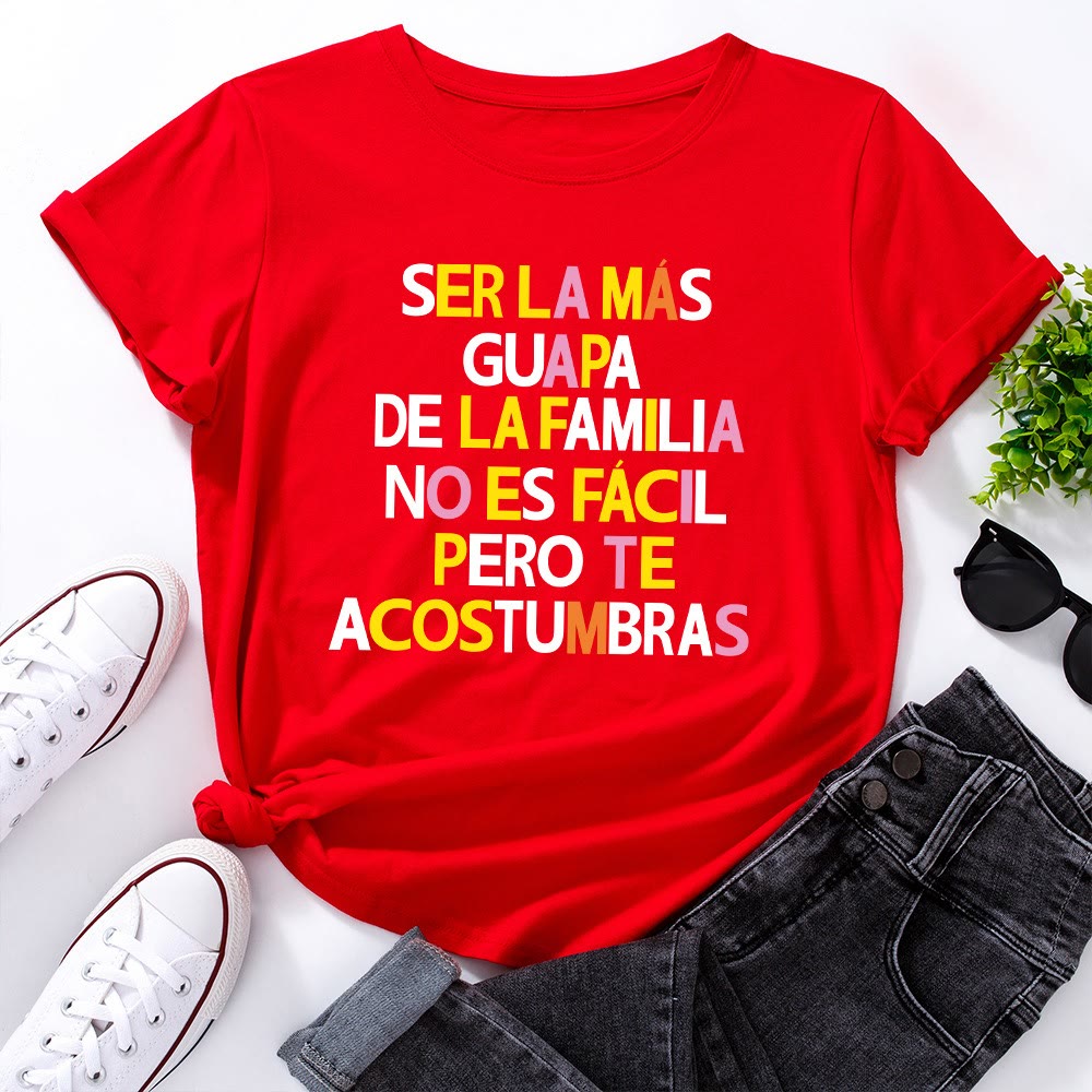 Plusock Plus Size Creative Letter Print T-shirt - Red - 5XL - image 1