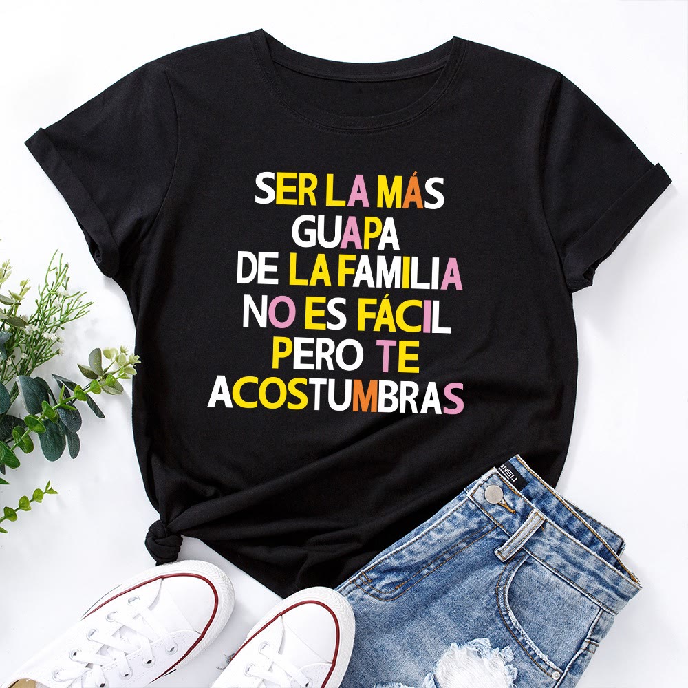 Plusock Plus Size Creative Letter Print T-shirt - Black - 5XL - image 0