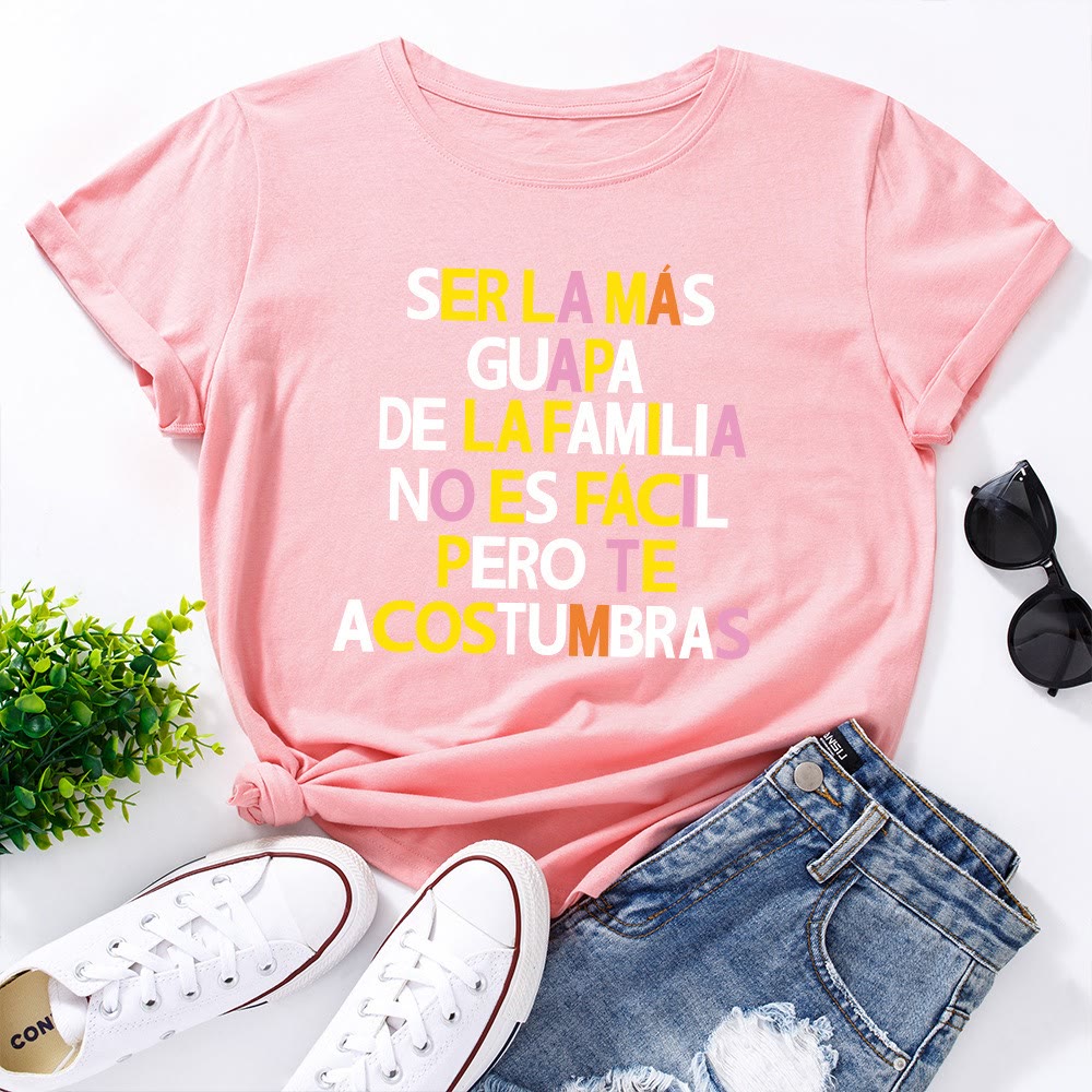 Plusock Plus Size Creative Letter Print T-shirt - Pink - 5XL - image 7