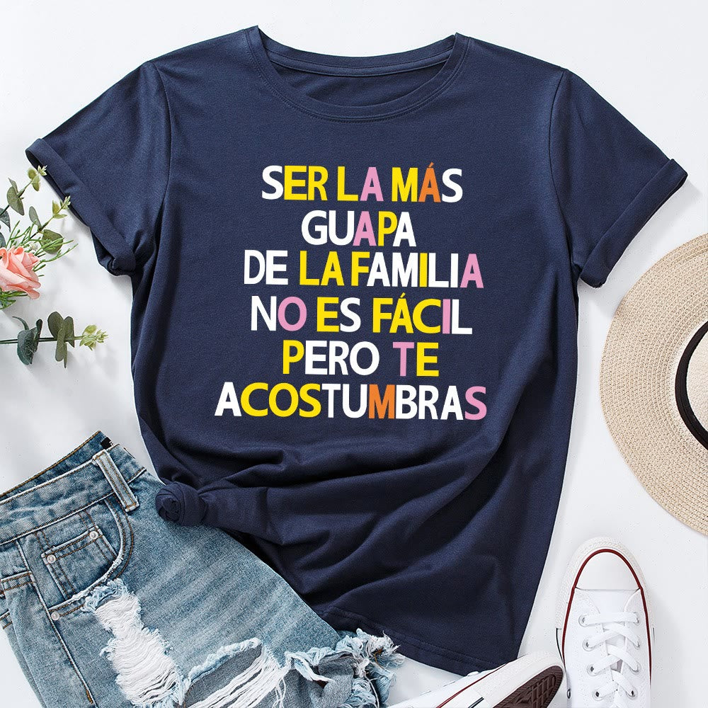 Plusock Plus Size Creative Letter Print T-shirt - Navy Blue - 5XL - image 8