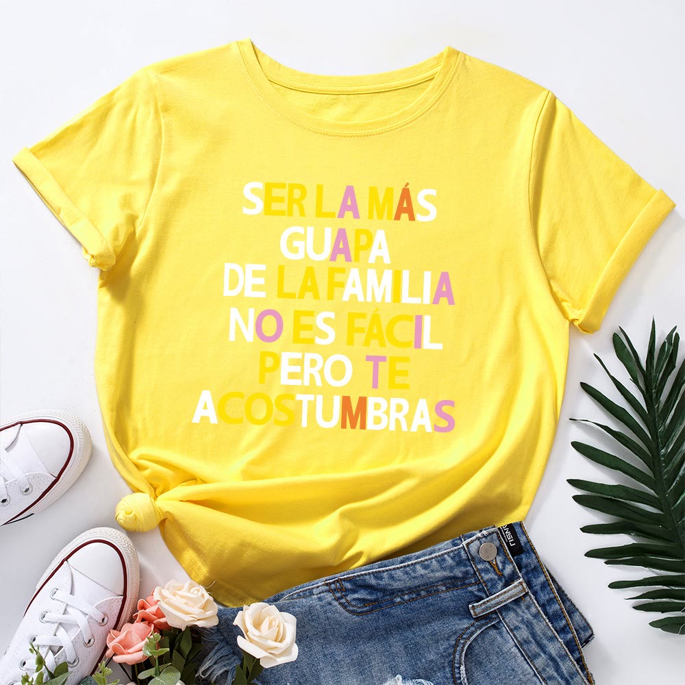 Plusock Plus Size Creative Letter Print T-shirt - Yellow - 5XL - image 2
