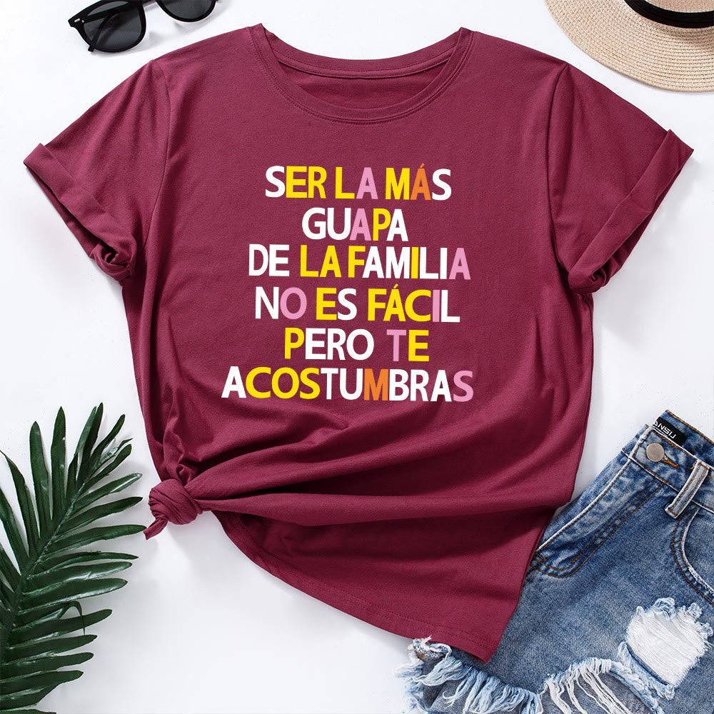 Plusock Plus Size Creative Letter Print T-shirt - Wine - 5XL - image 11