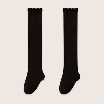 Plusock Cozy Solid Cotton Thigh High Sleep Socks(2 Pairs) - Black - EU39-45(US6-11) - image 5
