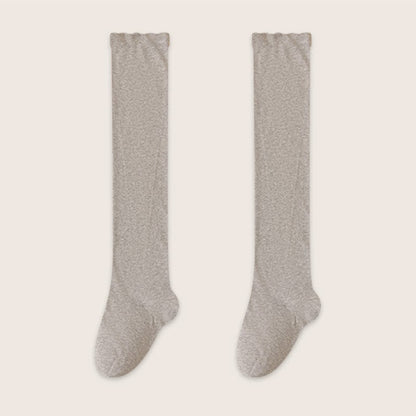 Plusock Cozy Solid Cotton Thigh High Sleep Socks(2 Pairs) - Light Gray - EU39-45(US6-11) - image 8