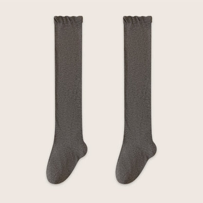 Plusock Cozy Solid Cotton Thigh High Sleep Socks(2 Pairs) - Dark Grey - EU39-45(US6-11) - image 9