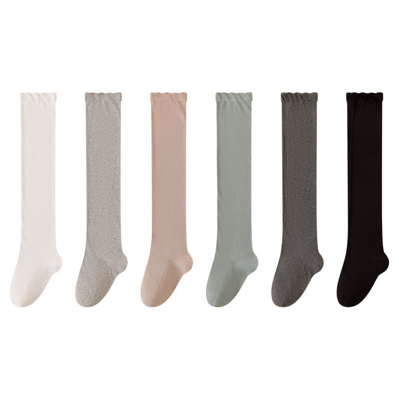 Plusock Cozy Solid Cotton Thigh High Sleep Socks(2 Pairs) - Dark Grey+Black - EU39-45(US6-11) - image 3