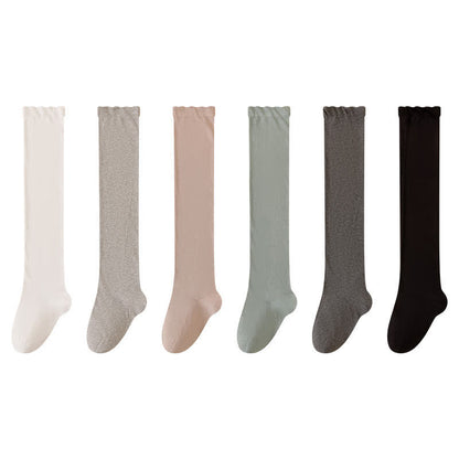Plusock Cozy Solid Cotton Thigh High Sleep Socks(2 Pairs) - Dark Grey+Black - EU39-45(US6-11) - image 3