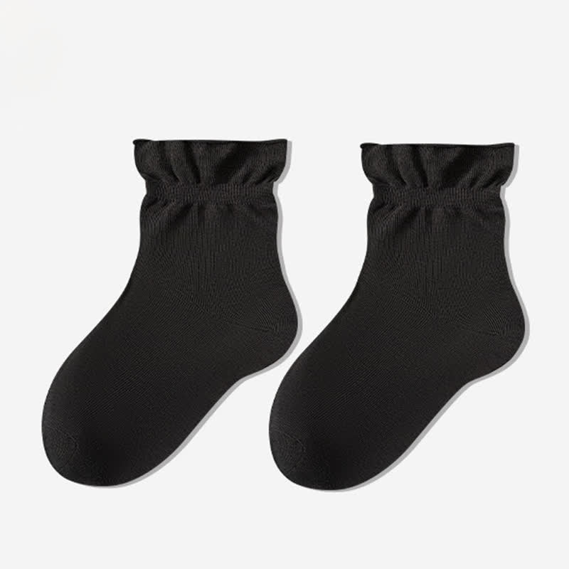 Plusock Casual Solid Color Sleep Socks(3 Pairs) - Black - EU35-39(US2-6) - image 8