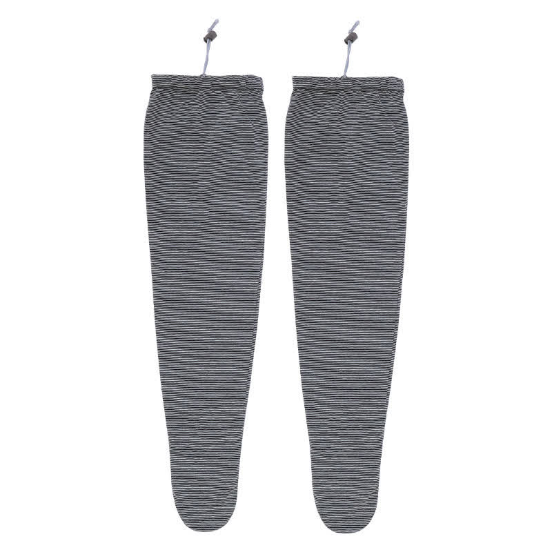 Plusock Minimal Ribbed Overknee Sleep Socks - Black - L - image 5