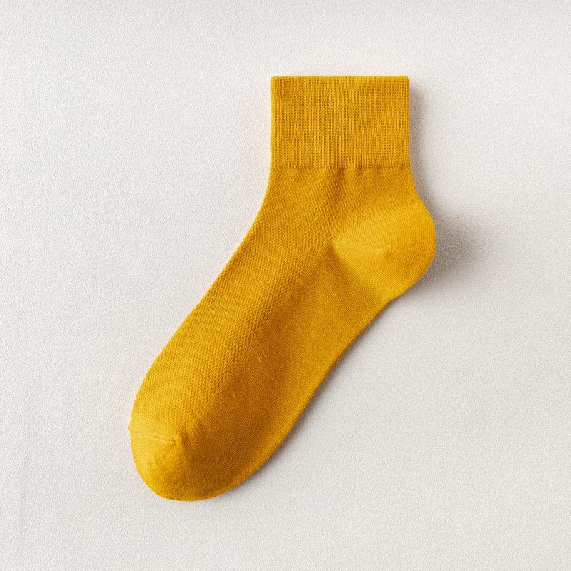 Plusock Cotton Breathable Quarter Socks(6 Pairs) - Yellow - EU45-50(US11-15) - image 16