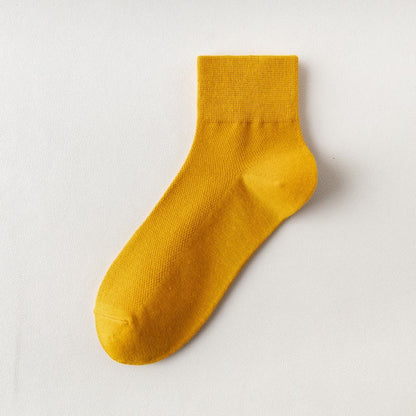 Plusock Cotton Breathable Quarter Socks(6 Pairs) - Yellow - EU45-50(US11-15) - image 16