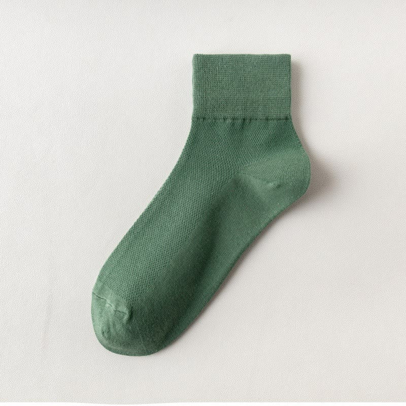 Plusock Cotton Breathable Quarter Socks(6 Pairs) - Dark Green - EU45-50(US11-15) - image 20