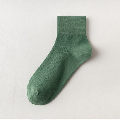 Plusock Cotton Breathable Quarter Socks(6 Pairs) - Dark Green - EU45-50(US11-15) - image 20