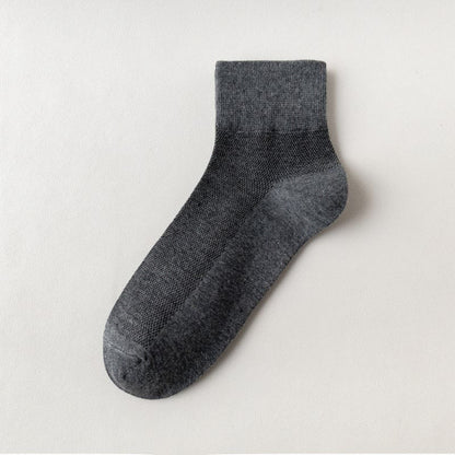 Plusock Cotton Breathable Quarter Socks(6 Pairs) - Dark Grey - EU45-50(US11-15) - image 21