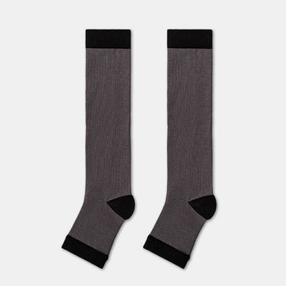 Plusock Colorblock Open Toe Compression Socks (4 Pairs) - Dark Grey - EU36-40(US3-7) - image 5