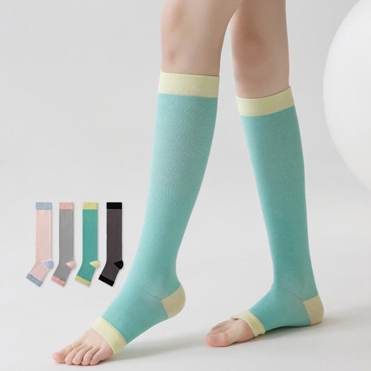 Plusock Colorblock Open Toe Compression Socks (4 Pairs) - image 0