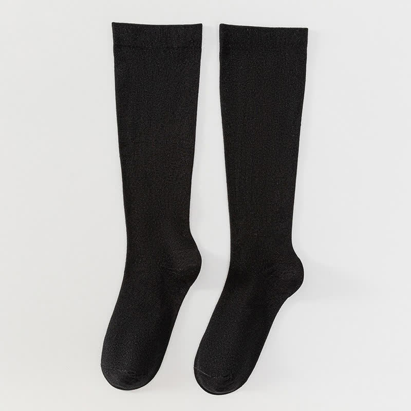 Plusock Plus Size Solid Bamboo Compression Socks - Black - 5XL - image 7