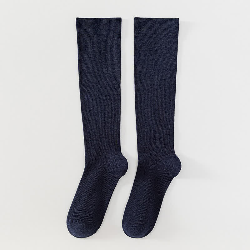 Plusock Plus Size Solid Bamboo Compression Socks - Navy Blue - 5XL - image 8