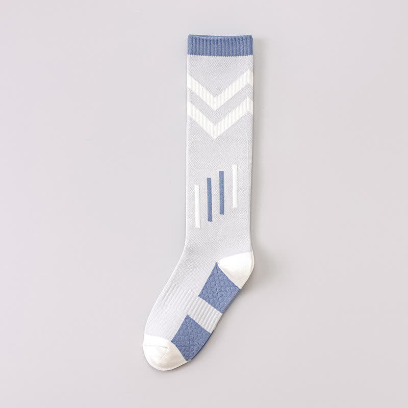 Plusock Geometric Colorblock Compression Socks(3 Pairs) - Light Gray - EU36-40(US3-7) - image 4
