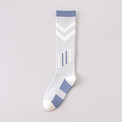 Plusock Geometric Colorblock Compression Socks(3 Pairs) - Light Gray - EU36-40(US3-7) - image 4