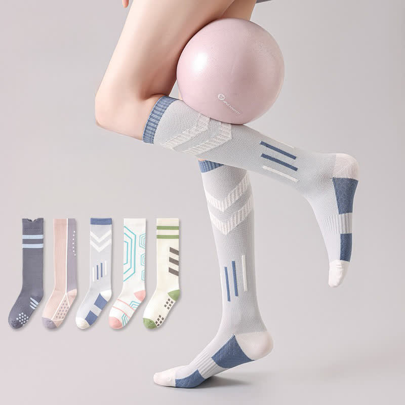 Plusock Geometric Colorblock Compression Socks(3 Pairs) - image 0