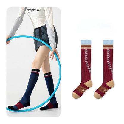 Plusock Ribbed Compression Socks(3 Pairs) - Red - EU36-40(US3-7) - image 6