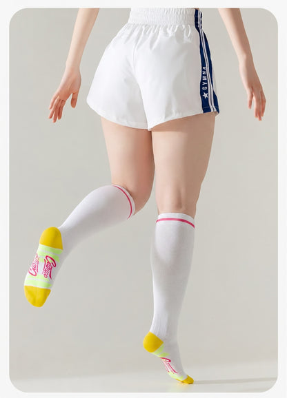 Plusock Sport Stripe Compression Socks(2 Pairs) - Yellow - EU36-40(US3-7) - image 1