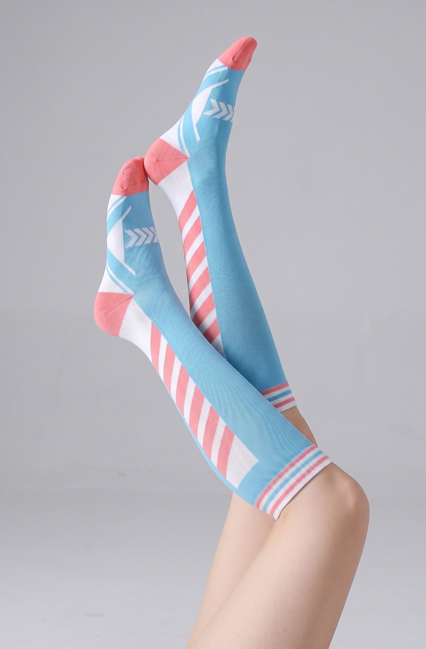 Plusock Sport Stripe Compression Socks(2 Pairs) - Blue - EU36-40(US3-7) - image 8