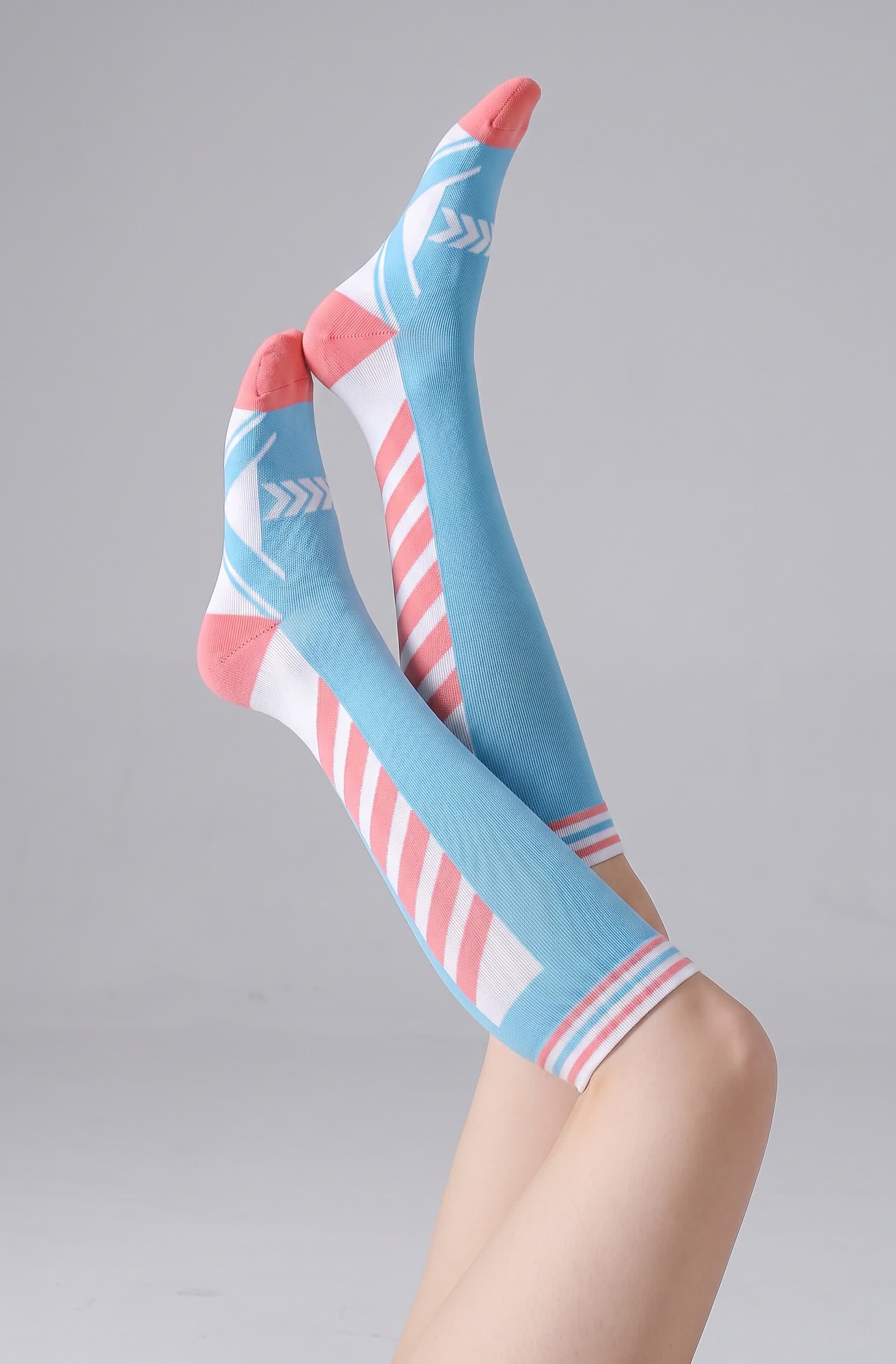Plusock Sport Stripe Compression Socks(2 Pairs) - Blue - EU36-40(US3-7) - image 8
