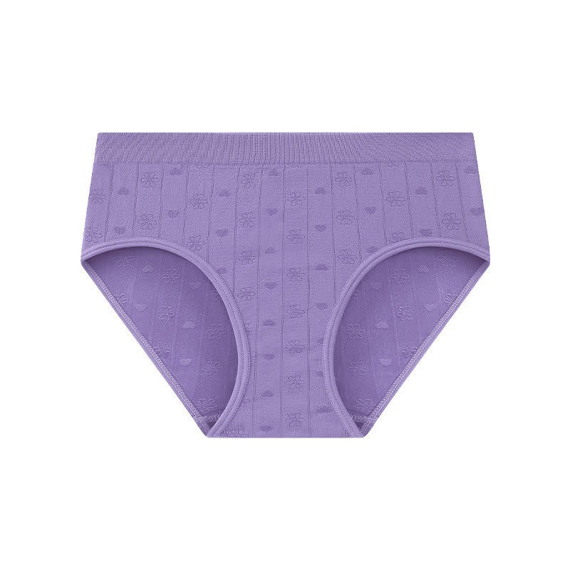 Plusock Seamless Ribbed High Waist Panty(3 Packs) - Purple - XL - image 4