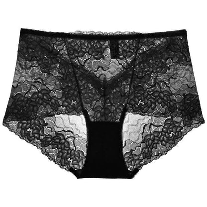 Plusock Floral Lace Low Rise Panty(3 Packs) - Black - 2XL - image 7