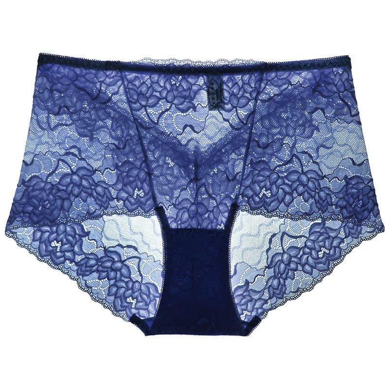 Plusock Floral Lace Low Rise Panty(3 Packs) - Dark Blue - 2XL - image 6