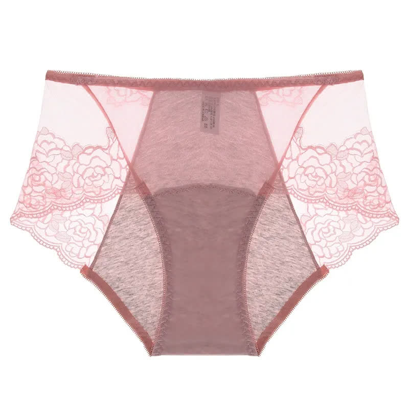 Plusock High Waist Lace Control Panty(3 Pairs) - Pink - 3XL - image 3