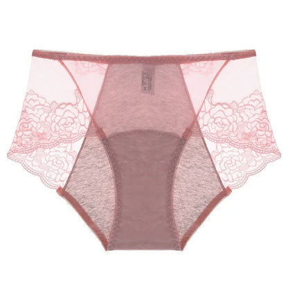 Plusock High Waist Lace Control Panty(3 Pairs) - Pink - 3XL - image 3