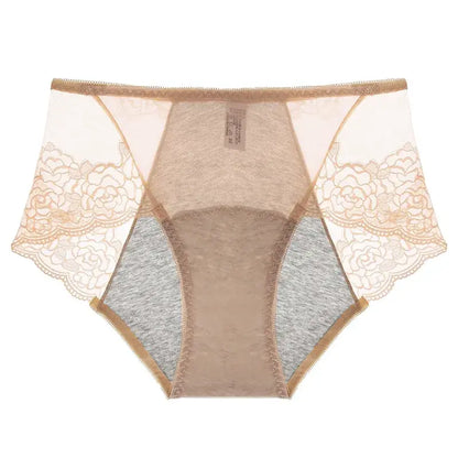 Plusock High Waist Lace Control Panty(3 Pairs) - Apricot - 3XL - image 5