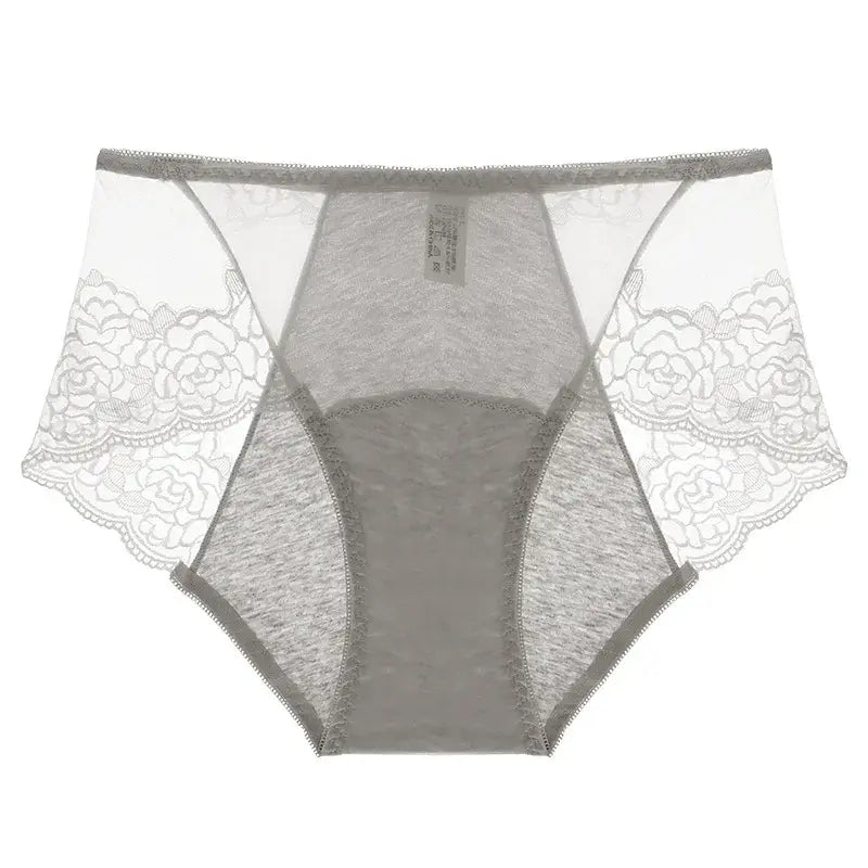 Plusock High Waist Lace Control Panty(3 Pairs) - Grey - 3XL - image 4